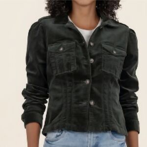 Kut from the Kloth Olive Green Kyra Corduroy Jacket Size L